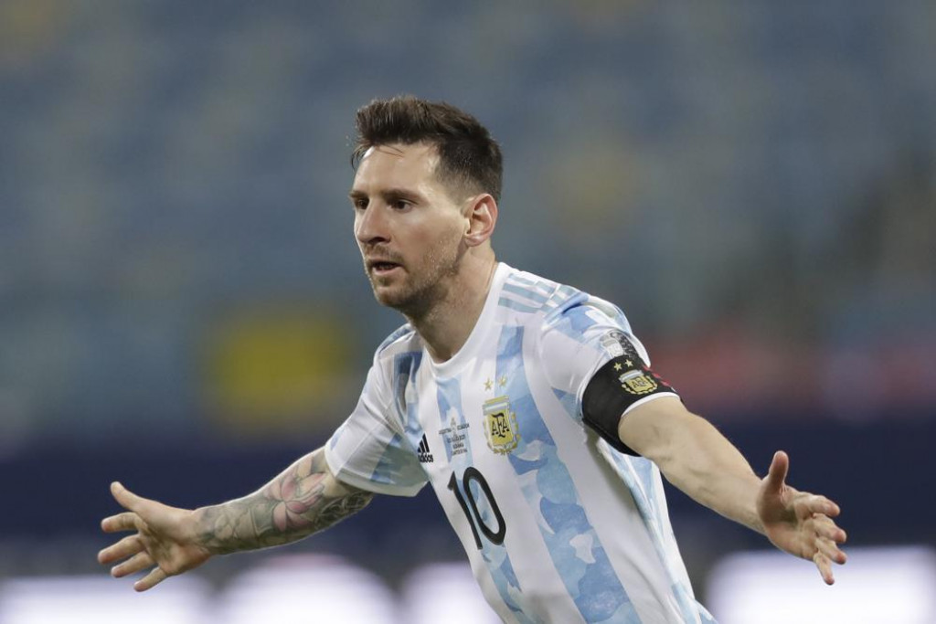 RIO DE JANEIRO, BRAZIL - JULY 10: Lionel Messi of Argentina reacts