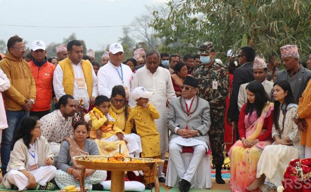 PM Dahal attends Moksha Dham Mahayagya