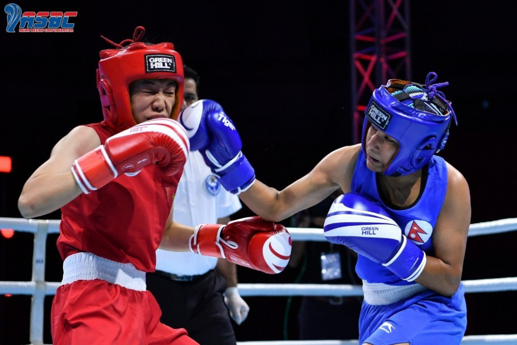 Nepali female boxers’ victory in U-22 boxing