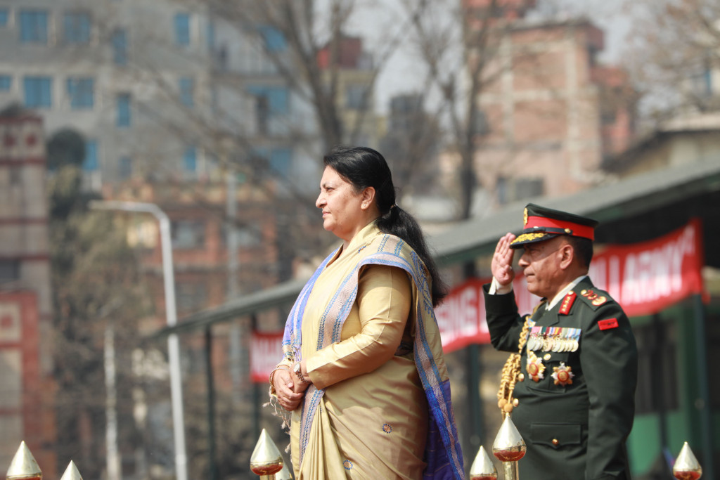 President Bhandari attends Maha Shivaratri feu de joie held by NA