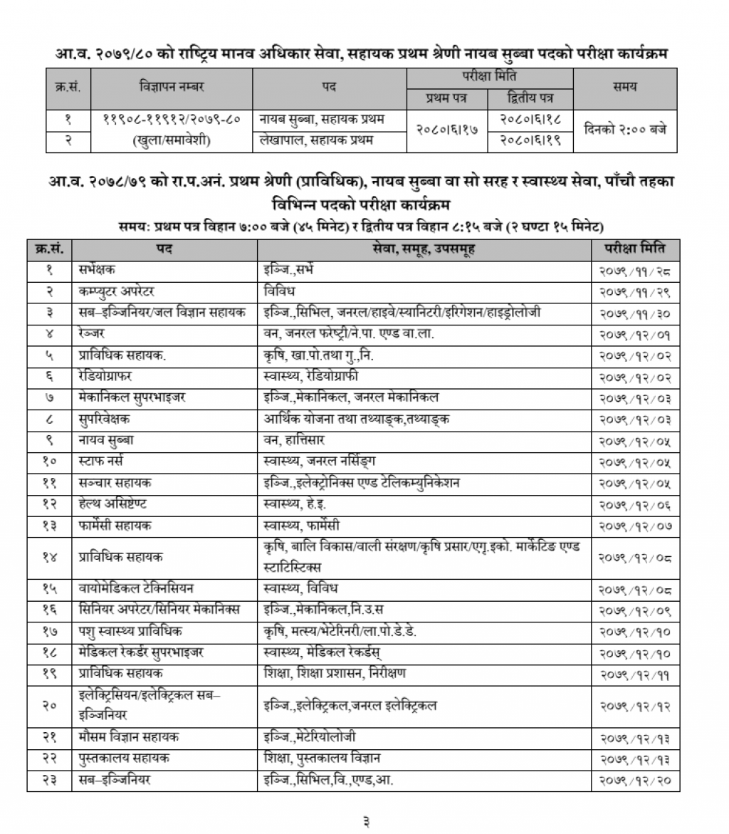 psc-publishes-exam-schedule-nepalnews