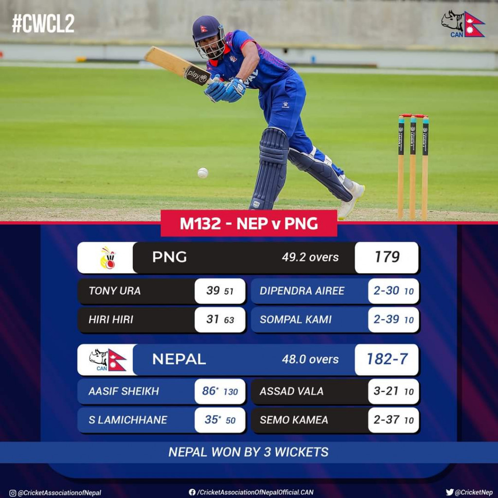 Nepal wins against PNG