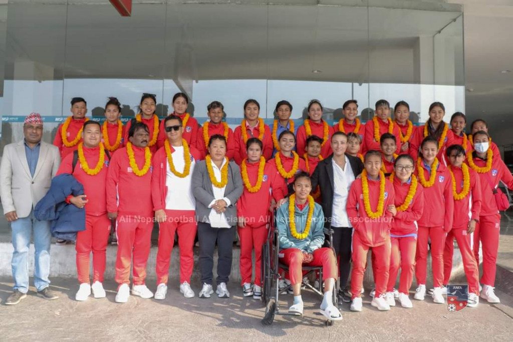Nepal Women's team return home