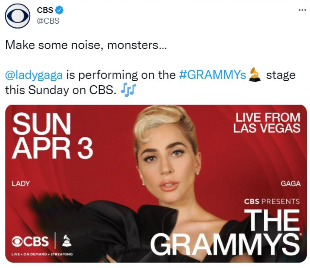 Lady Gaga to Perform at Grammy Awards on Sunday