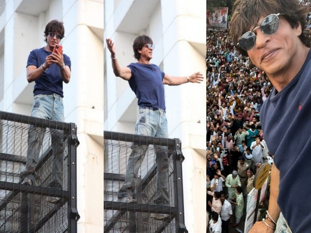 Shah Rukh Khan strikes his ICONIC pose at an event